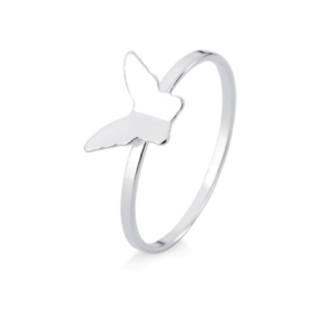 Anel de Prata Borboleta Origami