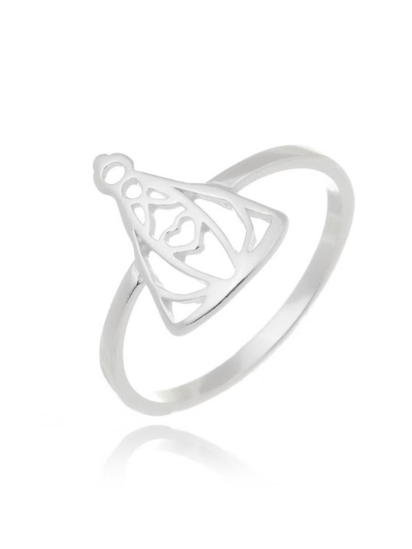 Anel de Prata Nossa Senhora Aparecida Vazado