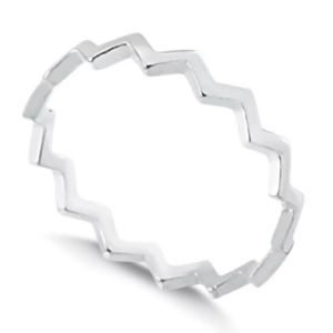 Anel de Prata Zig-Zag