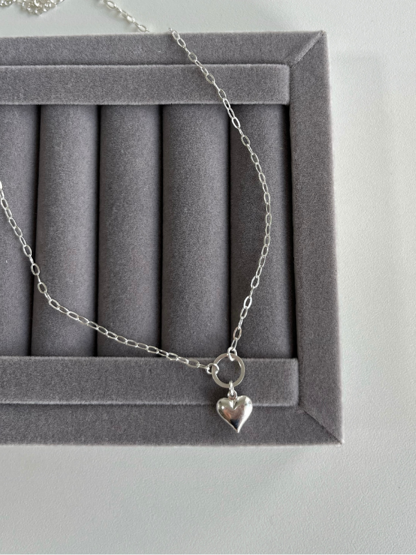 Colar de Prata Choker Coração