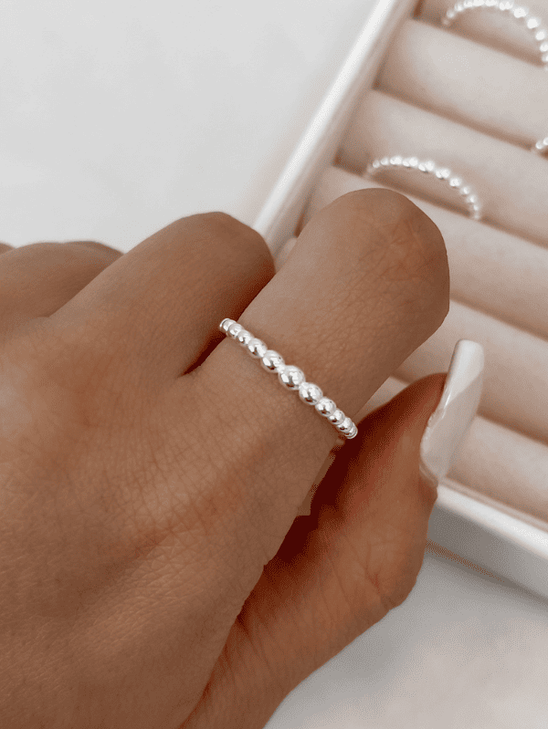 Anel de Prata Bolinhas - Imagem 2