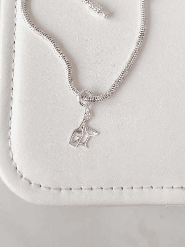 Berloque em Prata Taça e Vinho