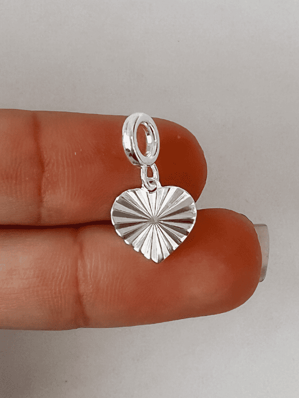 Berloque em Prata Coração com Vinco - Imagem 2