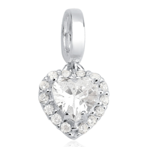 Berloque em Prata Coração Cravejado