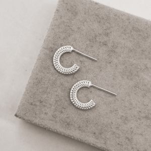 Argola de Prata Renda Italiana 12mm