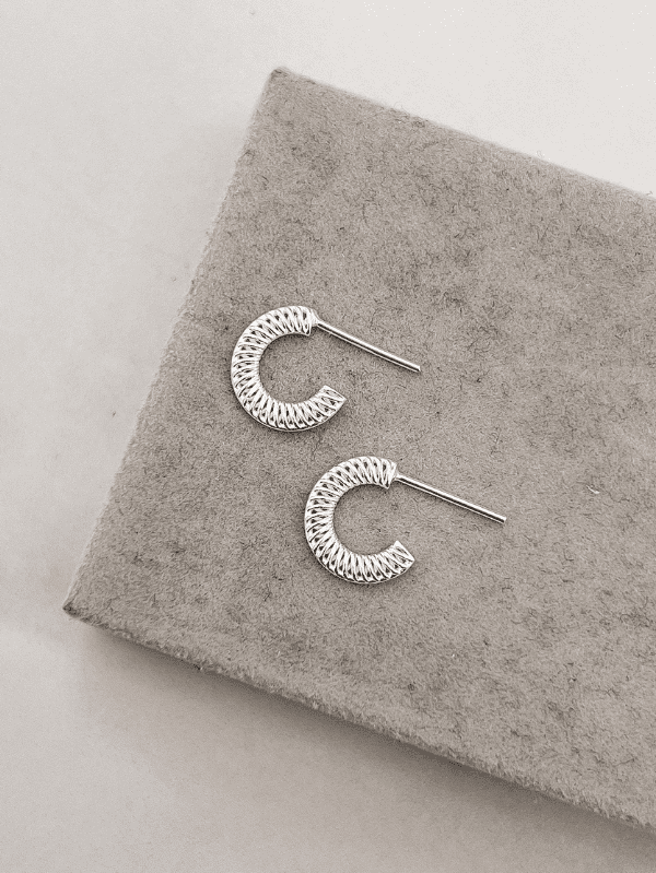 Argola de Prata Renda Italiana 12mm