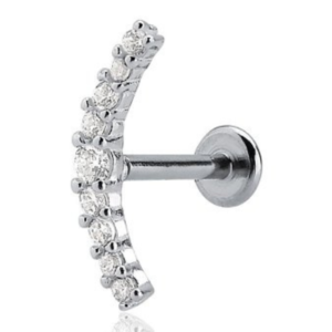 Piercing de prata cluster base reta