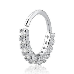 Piercing de prata Argola Cravejado Torção