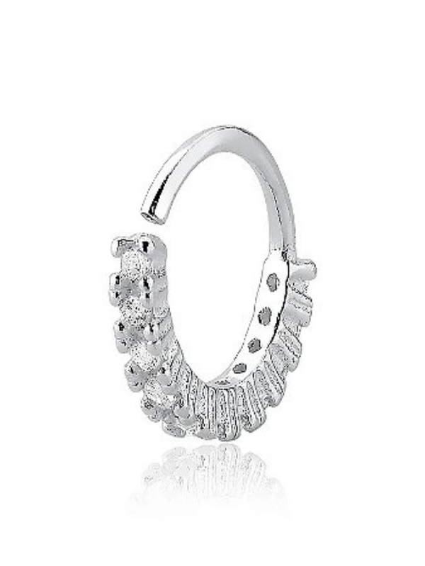 Piercing de prata Argola Cravejado Torção