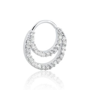 Piercing de prata Daith Duplo Cravejado