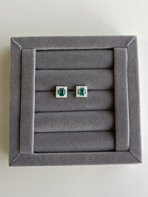 Conjunto de Prata Zircônia Verde Cravejada - Imagem 3