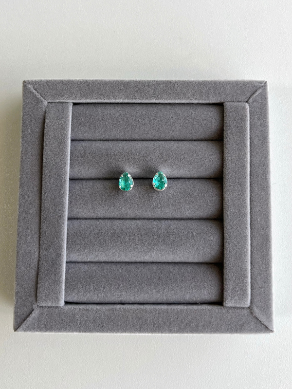 Conjunto de Prata Gota com Zircônia Turmalina - Imagem 4